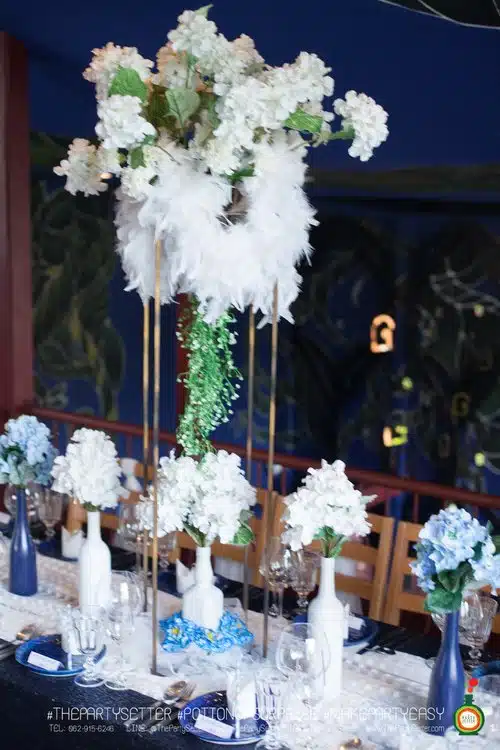 WHITE AND BLUE 18 the party setter colorful theme White Blue 12