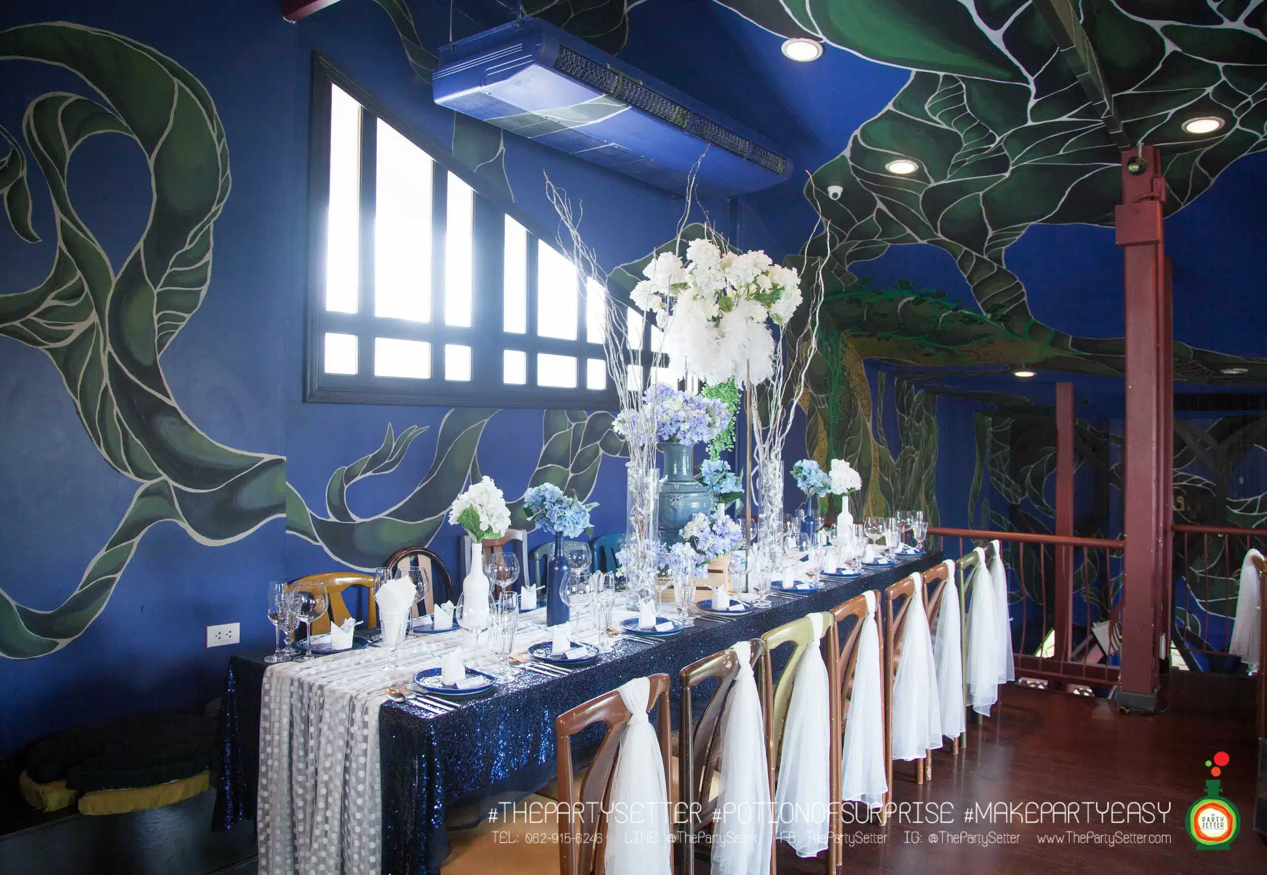 WHITE AND BLUE 10 the party setter colorful theme White Blue 13