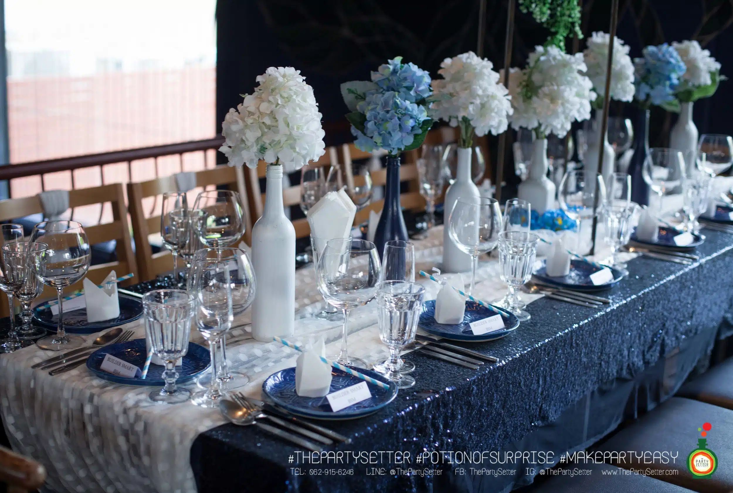 WHITE AND BLUE 14 the party setter colorful theme White Blue 9